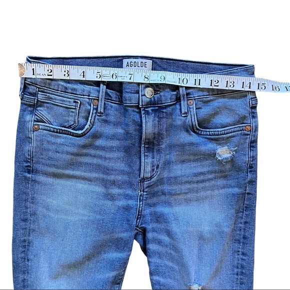 AGOLDE Style A018-843 Boyfriend fit Jeans Distressed Sophie Crop Skinny  sz 29 - Picture 6 of 12